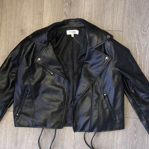 Black leather jacket